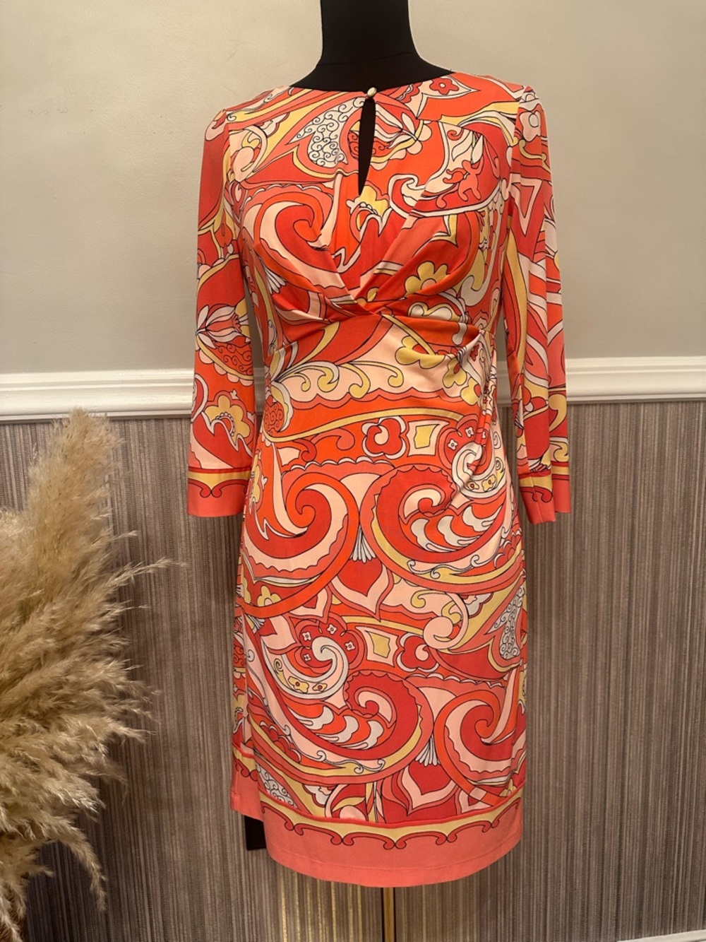 Donna Morgan Retro Paisley Print Shift Dress Size 6